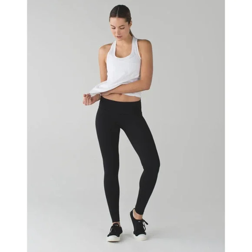 Lululemon Wunder Under Pant Leggings Mid Rise 7/8 Length Black Womens 2